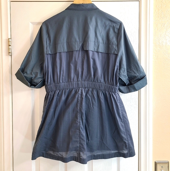 Rebecca Minkoff Gray Hidden Button/ Zip up Top | L - Picture 2 of 9